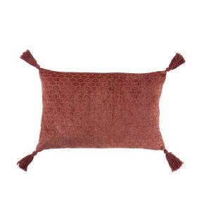 CUSHION PATTERN RECTANGLE COTTON TERRACOTTA RED