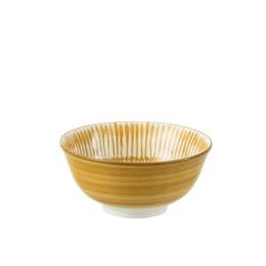 BOWL JAM PORCELAIN WHITE/OCHRE LARGE
