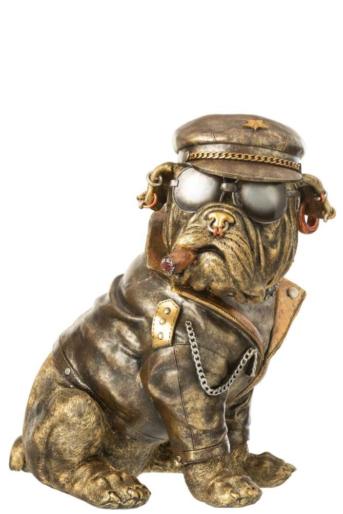 BULLDOG B CIGARETTE POLYRESIN ANTIQUE BROWN