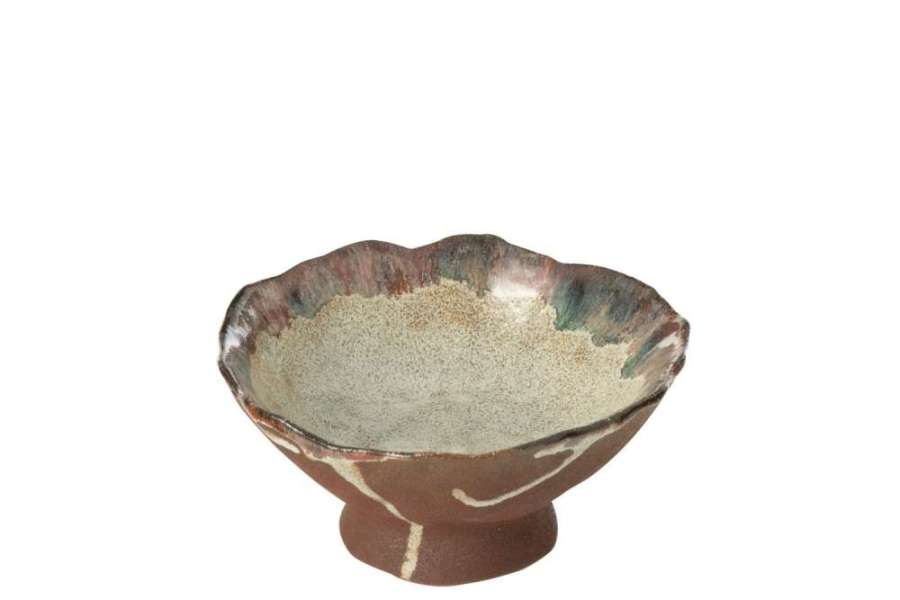 TRAY DECORATIVE NAGA CERAMIC RUSTY BROWN SMALL