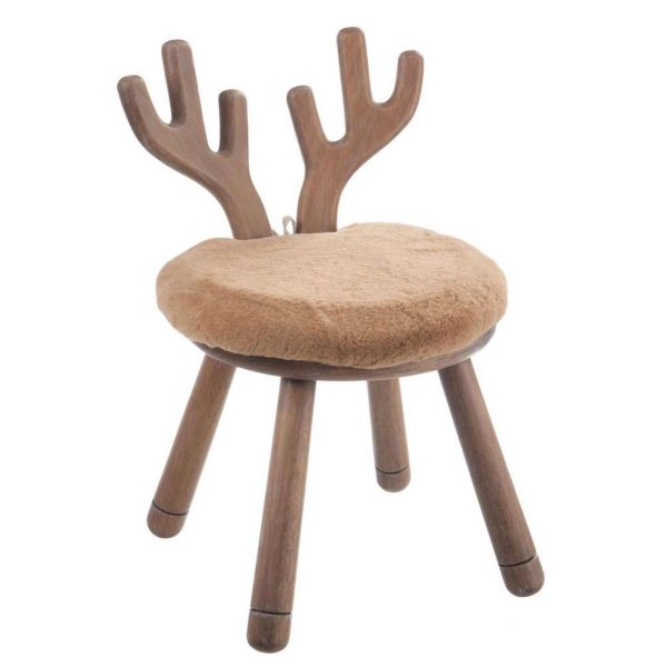 CHAIR EAR DEER WOOD NATURAL