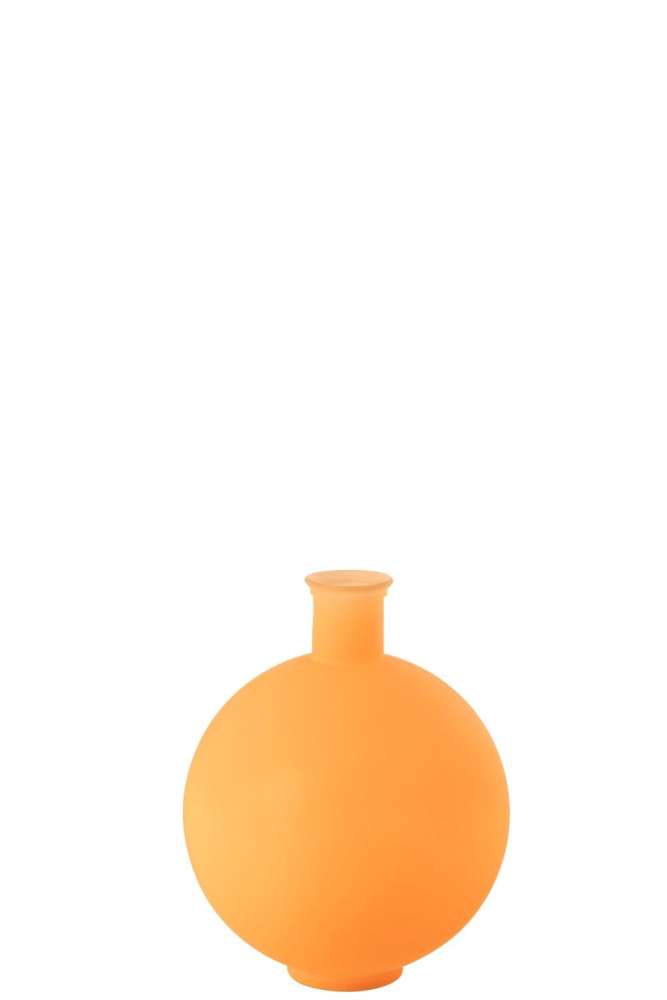 VASE BALL GLASS NEON ORANGE LARGE
