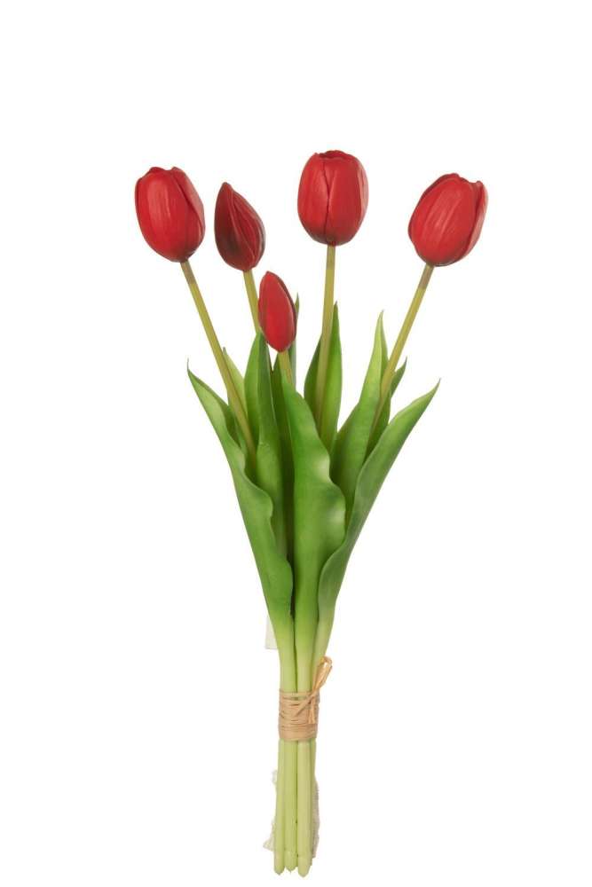 BOUQUET TULIPS 5PIECES PU RED MEDIUM