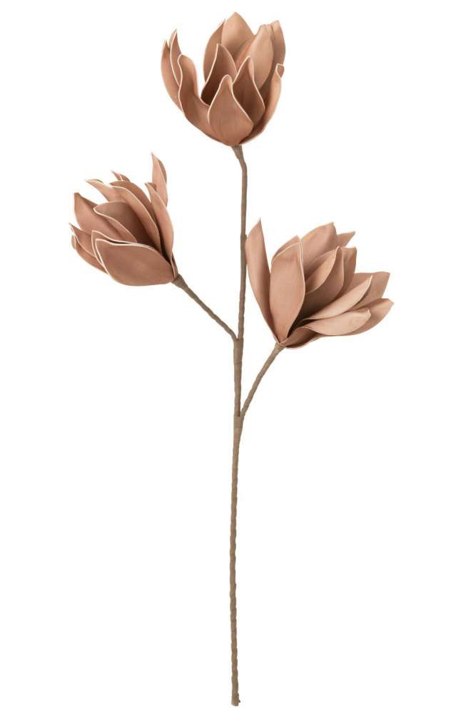 FLOWER BRANCH SHORT LEAVES 3 HEADS EVA NUDE PINK