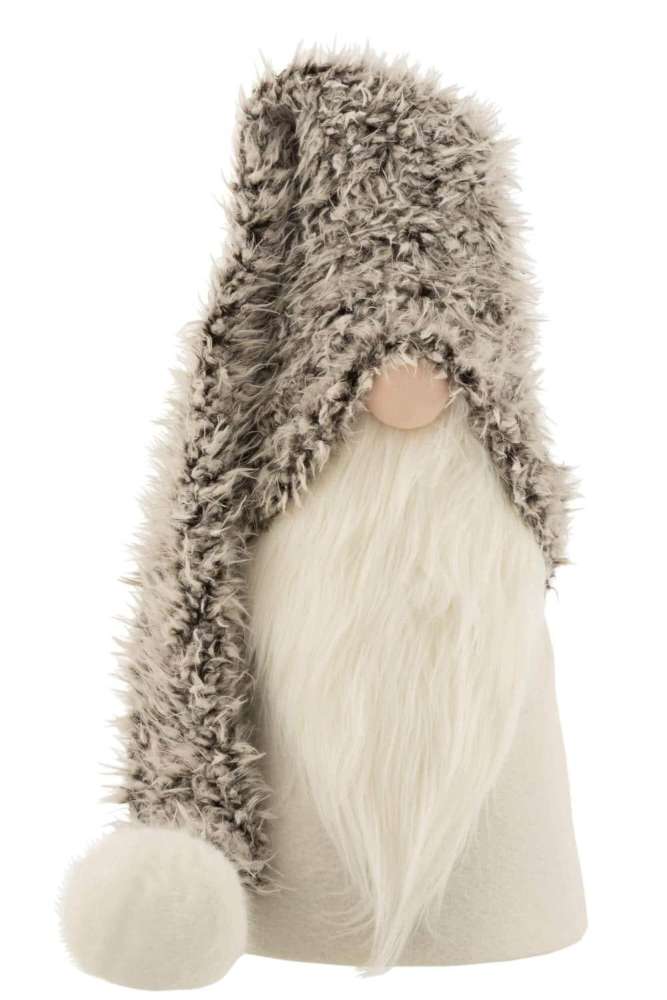 SANTA CLAUS WINTER POLY/TEXTILE GREY LARGE