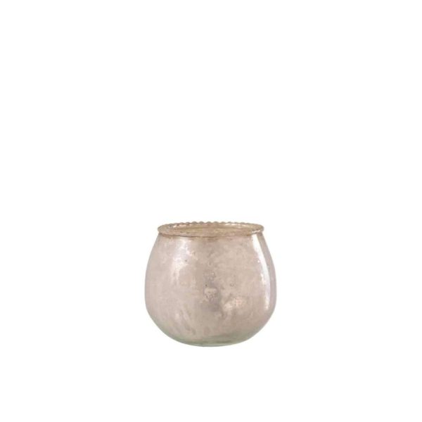 TEALIGHT HOLDER GLASS PINK SMALL