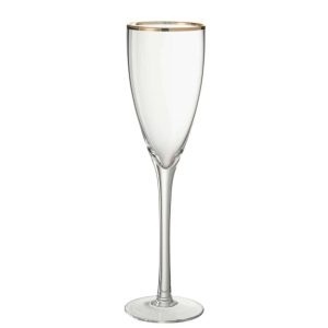CHAMPAGNE GLASS GOLDEN BORDER GLASS TRANSPARENT/GOLD