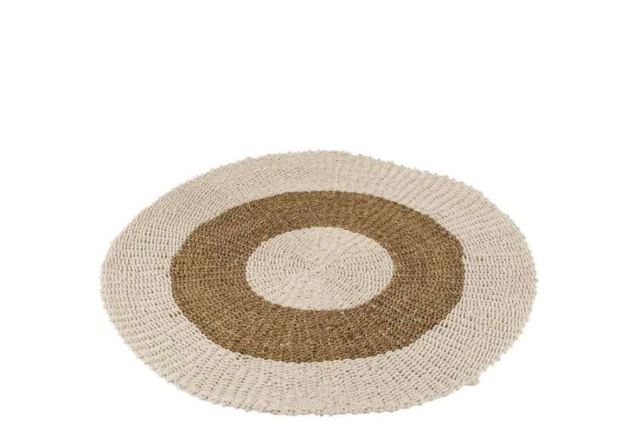 RUG ROUND SEAGRASS WHITE/NATURAL SMALL