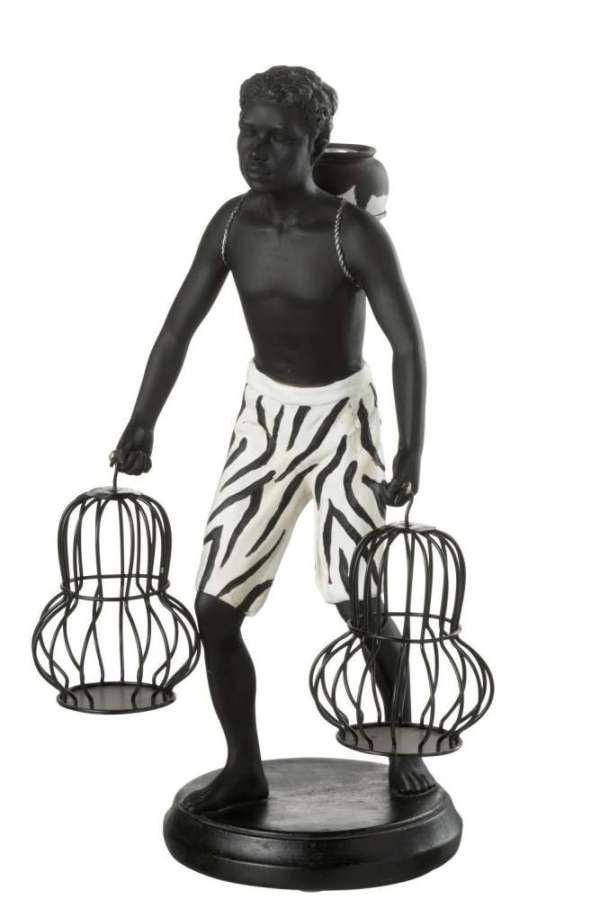 BOY STANDING ETHNIC BASKETS POLY MIX