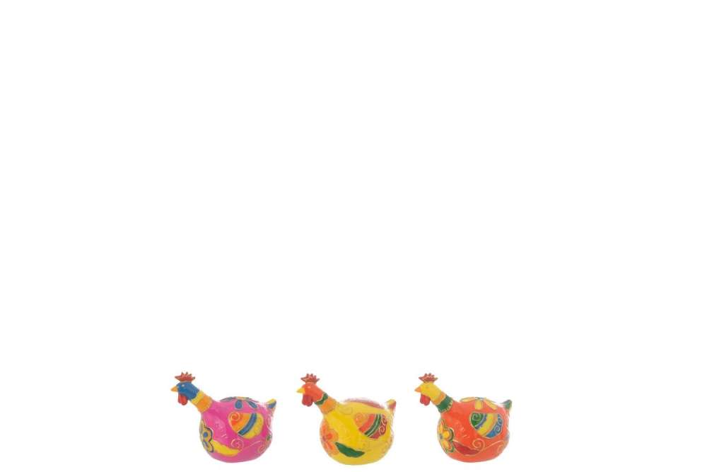 CHICKEN FLOWERS RESIN MIX SMALL ASSORTMENT OF 3