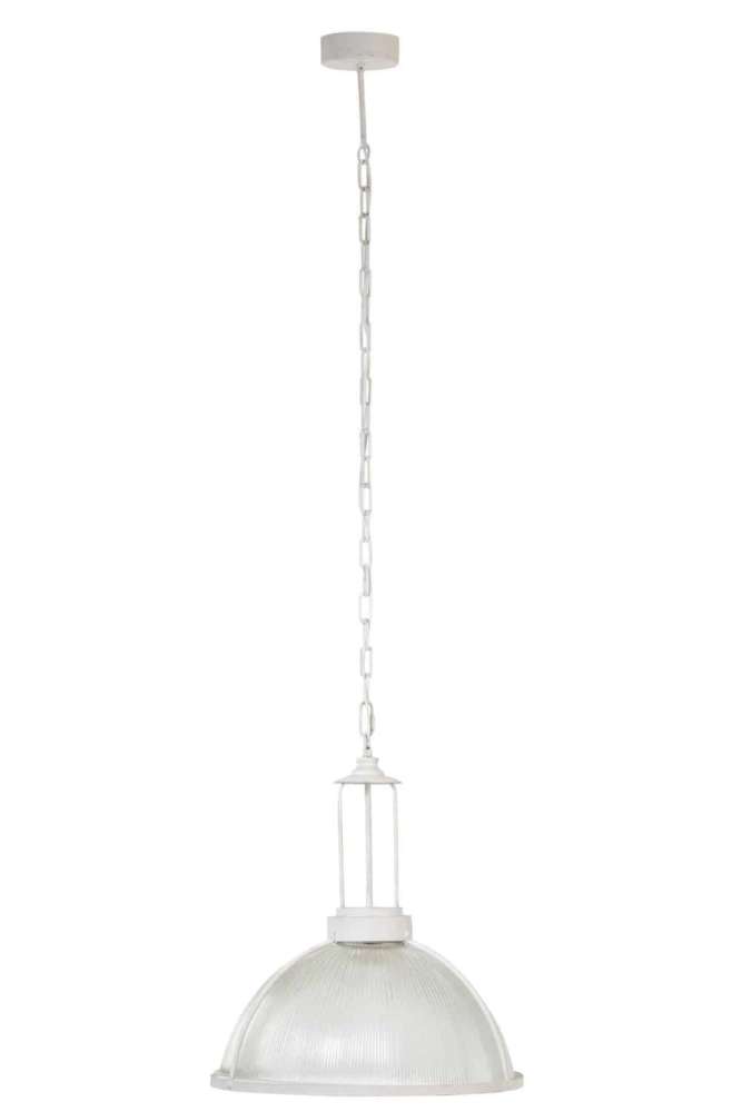 HANGING LAMP ROUND GLASS/METAL WHITE
