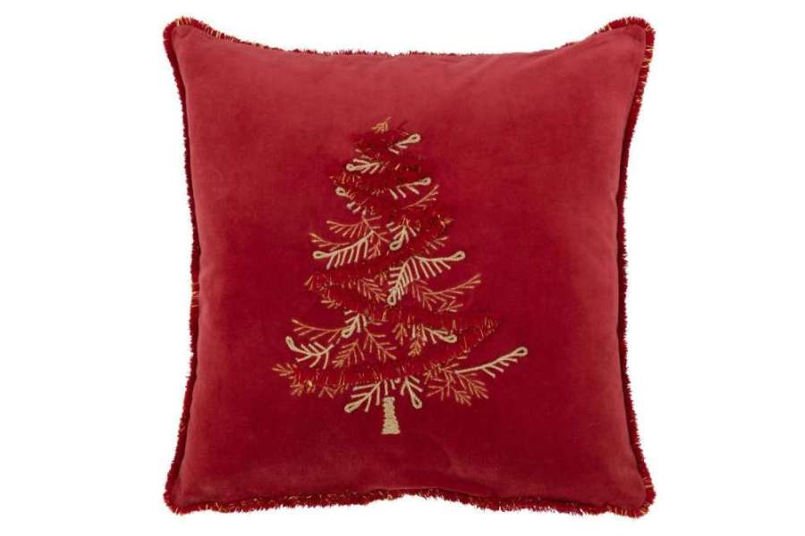 CUSHION TREE TEXTILE RED/GOLD