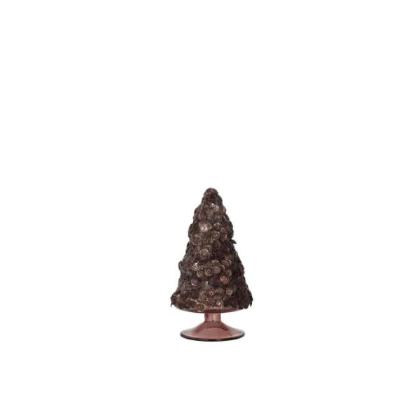 CHRISTMAS TREE SEQUINS SUGAR MATTE DARK BROWN SMALL