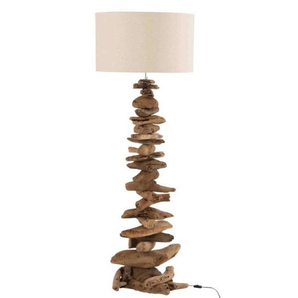 LAMP+SHADE DRIFTWOOD NATURAL/WHITE LARGE