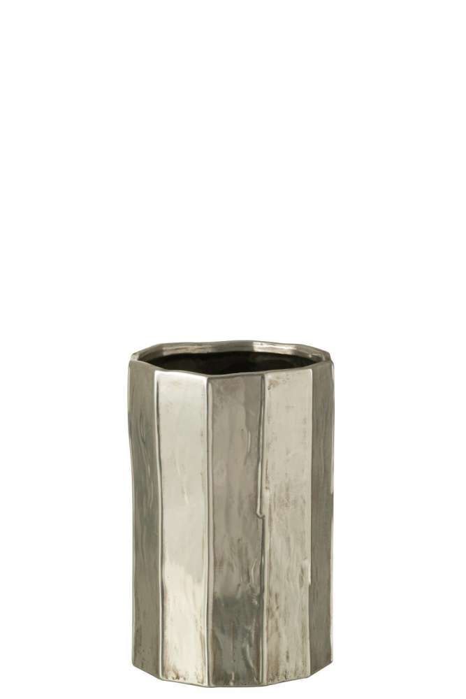 FLOWER POT ARY CLAY SILVER LARGE