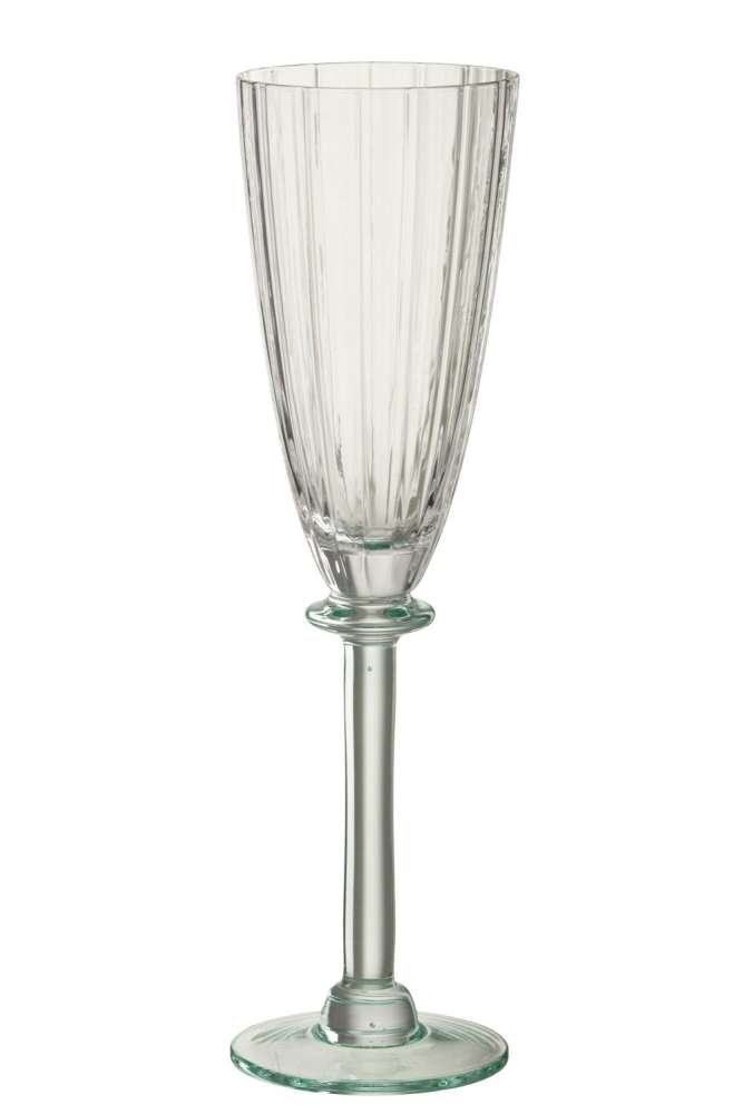 CHAMPAGNE GLASS STRIPED GLASS TRANSPARENT/LIGHT GREEN