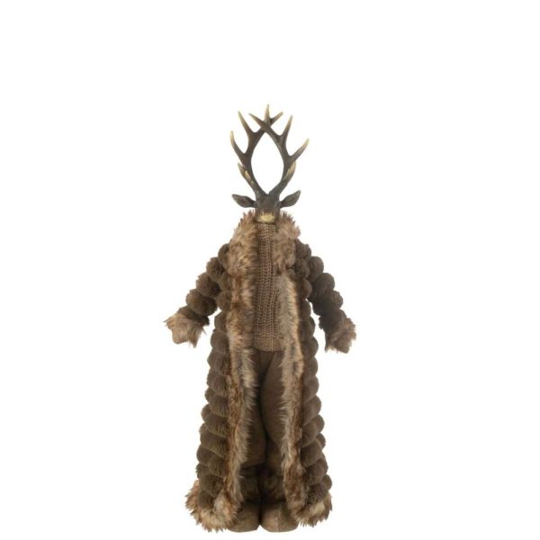 DEER STANDING COAT RESIN/TEXTILE BROWN SMALL
