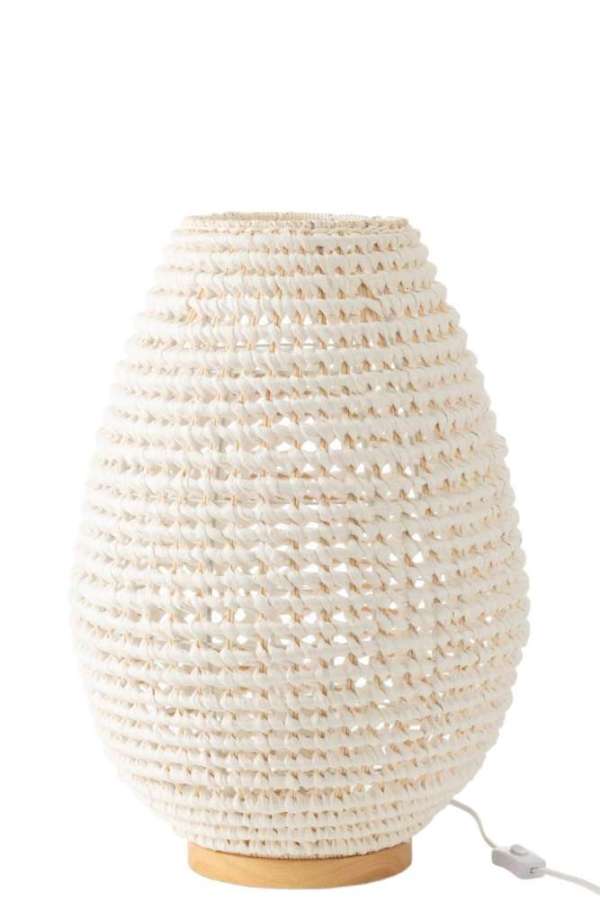 TABLE LAMP BRAIDED METAL WHITE