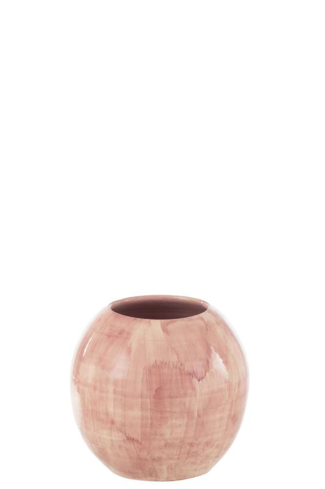 FLOWER POT HAND PAINTED CERAMIC ROSE MEDIUM