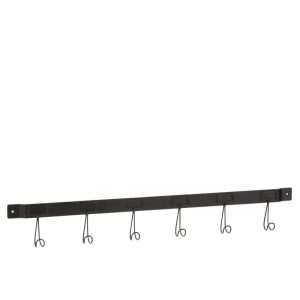 COAT RACK 6 HOOKS METAL BLACK LARGE