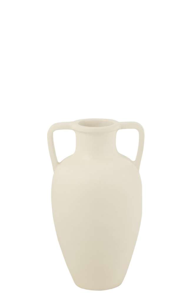 VASE 2 ARMS TERRACOTTA WHITE SMALL