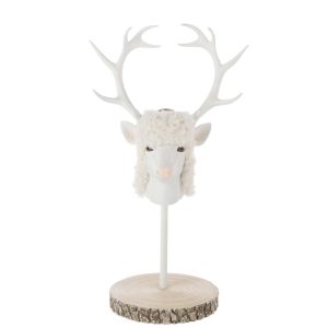 DEER ON BASE FUR LIMEPOWDER ECRU/WHITE
