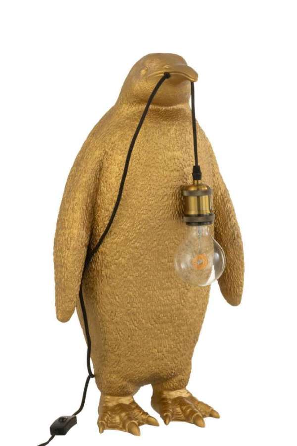 TABLE LAMP PENGUIN RESIN GOLD LARGE