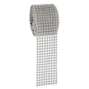 RIBBON STUDS BALL PLASTIC SILVER SMALL 5X180CM