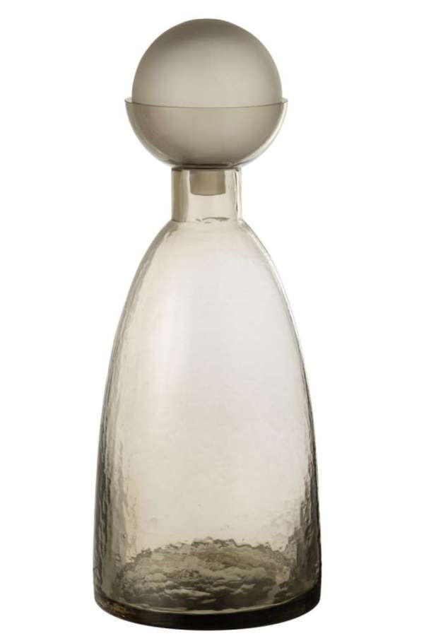 VASE BOTTLE+CAP YARA GLASS GREIGE LARGE