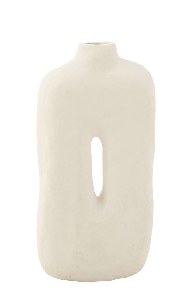 POT SQUARE PAPER MACHE WHITE