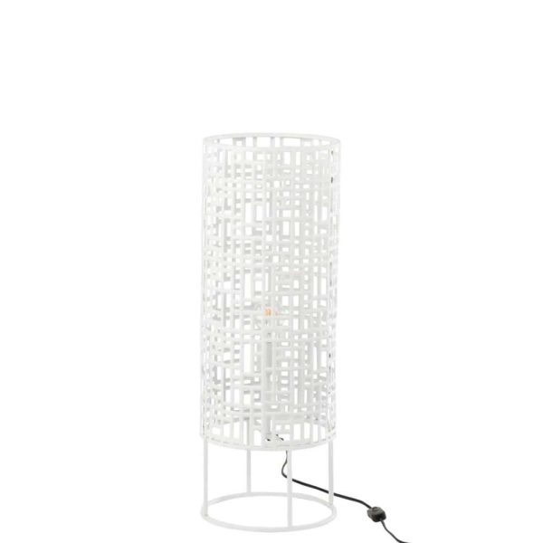 STANDING LAMP ROUND METAL WHITE SMALL