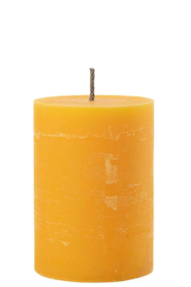 OUTDOOR CANDLE PILLAR PARAFFIN YELLOW MEDIUM-95HOURS