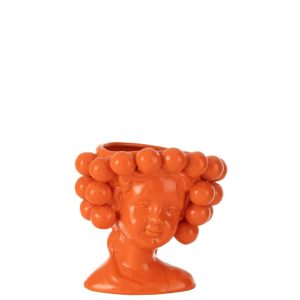 FLOWERPOT ORANGES GIRL CERAMIC ORANGE