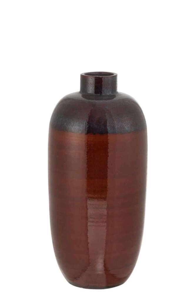 VASE BORDER NECK CERAMIC BLACK/BLUE/RED MEDIUM