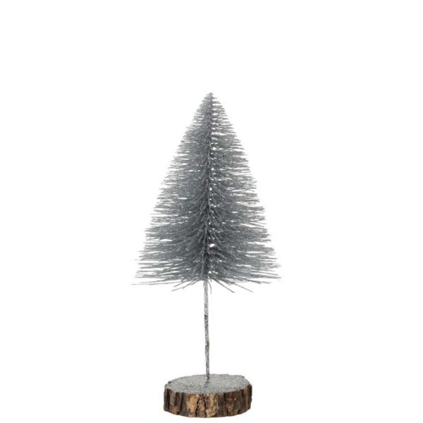CHRISTMAS TREE DECO GLITTER SILVER LARGE