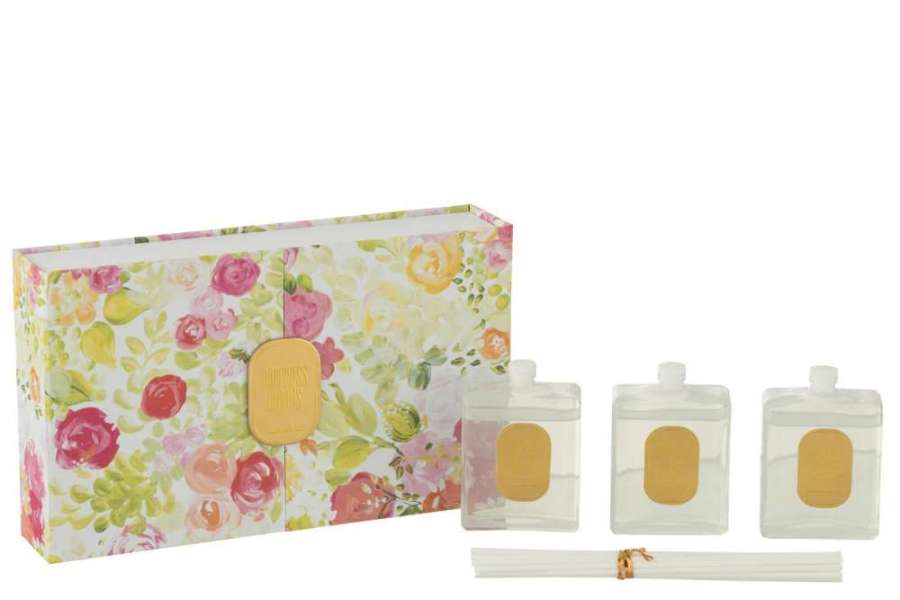 BOX 3 SCENTED OIL HAPPINESS BLOOMS MIMOSA & ROSE WHITE