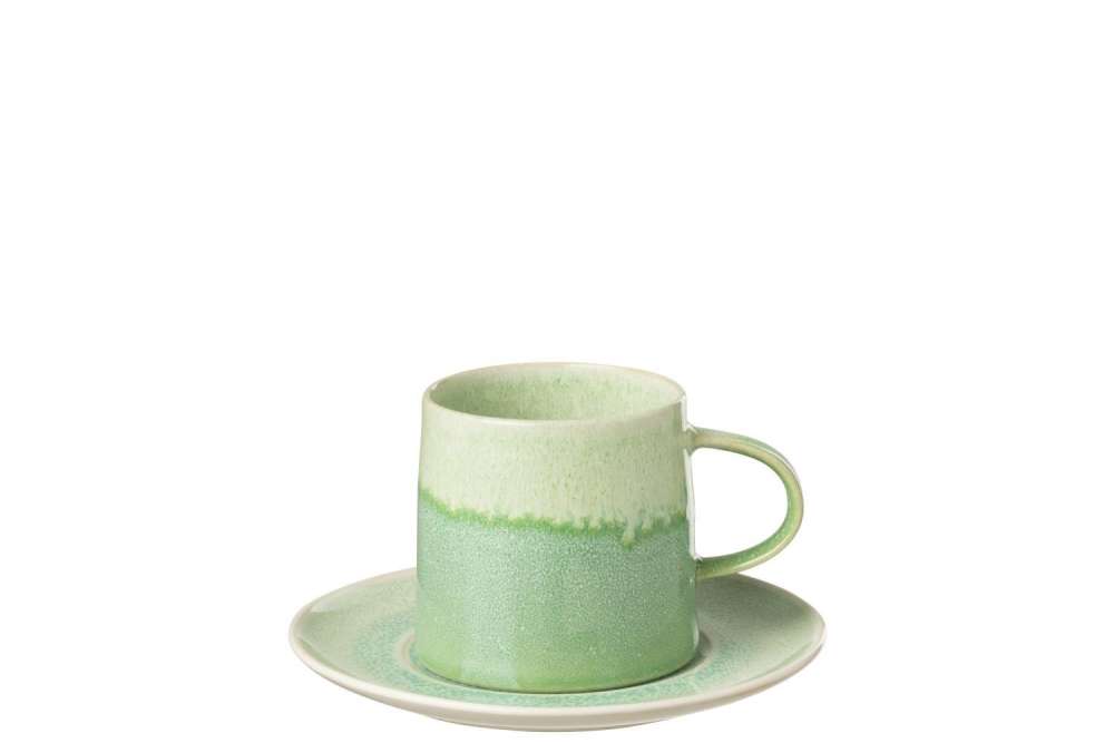 CUP + SAUCER LARA PORCELAIN GREEN