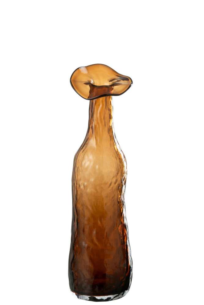 VASE BLOOMING GLASS BROWN MEDIUM