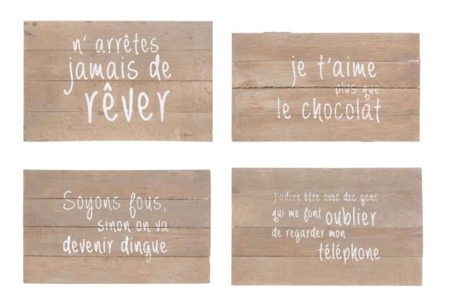 PANELS POSITIVE WOOD NATURAL ASSORTMENT OF 4