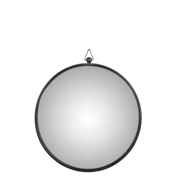 MIRROR CURVED METAL BLACK LARGE