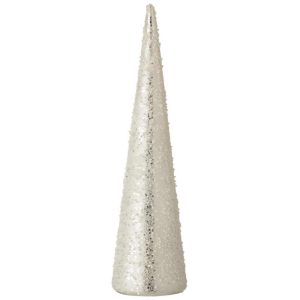 CONE PEARL GLASS WHITE/SILVER LARGE