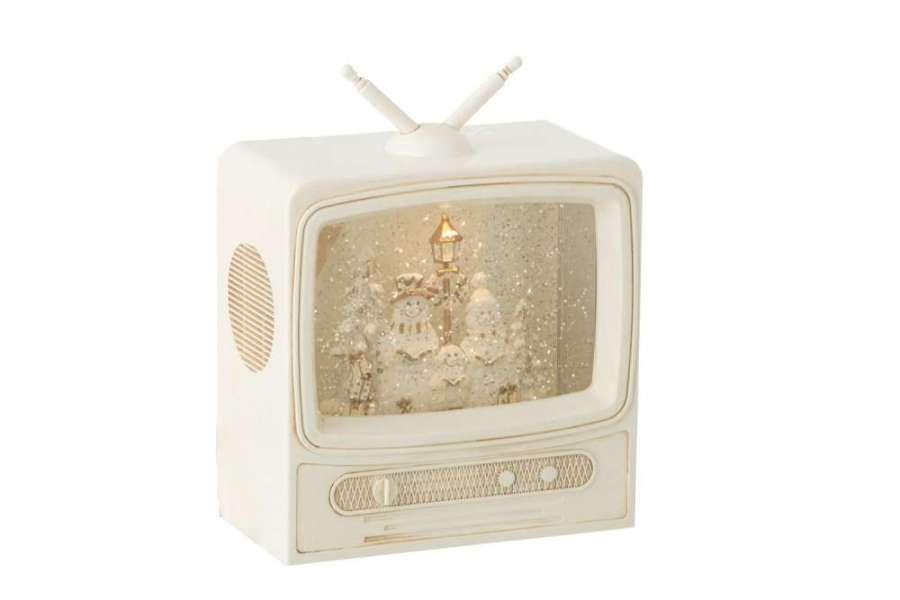 WATER GLOBE TELEVISION PLASTIC WHITE