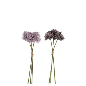 BOUQUET CHRYSANTHS MINI PLASTIC LIGHT/DARK PURPLE ASSORTMENT OF 2