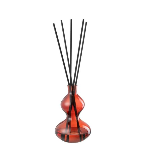 SCENTED OIL OLIVE&FRANKINCENSE GLASS RED SMALL