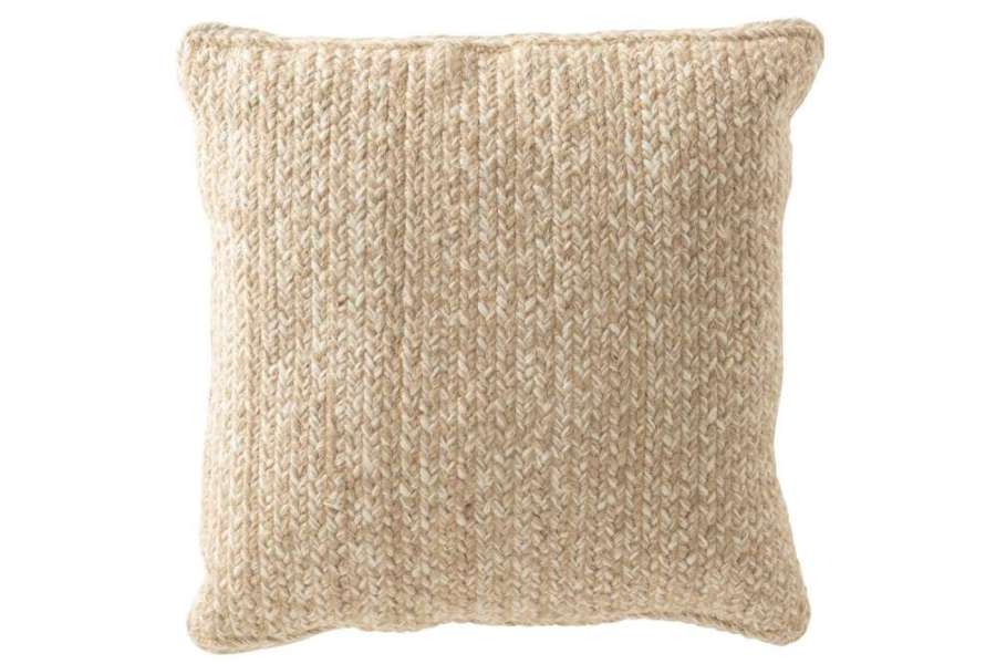 CUSHION MIAMI OUTDOOR POLY NATURAL/WHITE