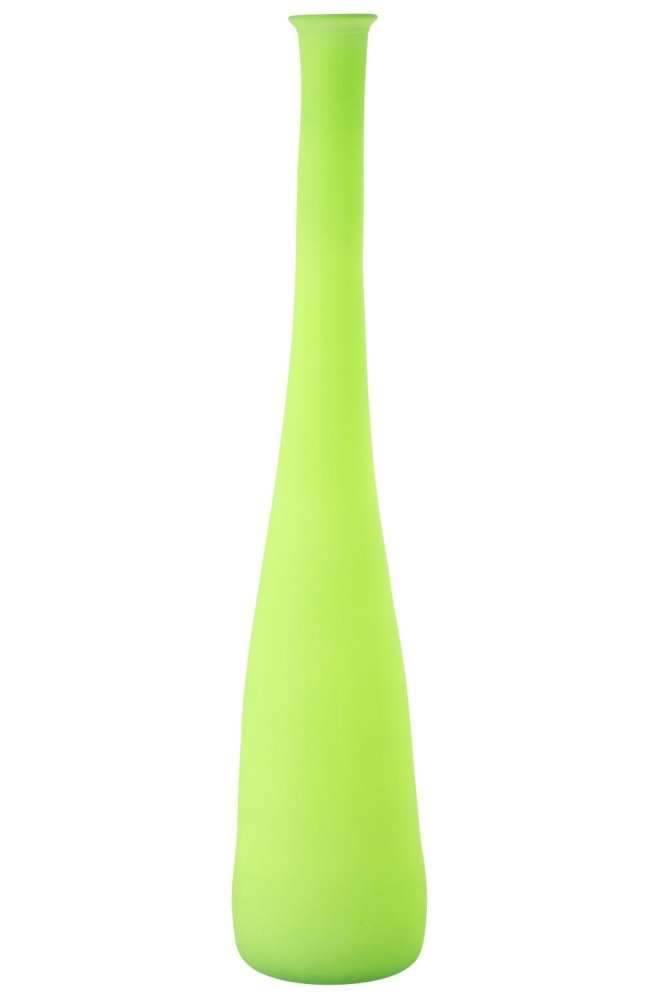 VASE BOTTLE GLASS NEON GREEN LARGE