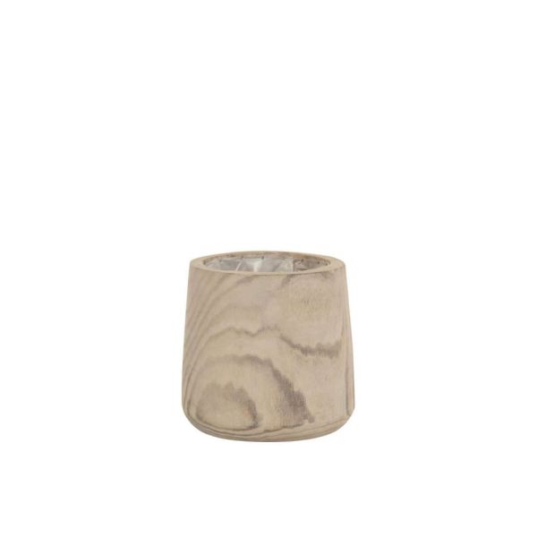 FLOWERPOT PAULOWNIA WOOD+PLASTIC WHITE WASH LARGE