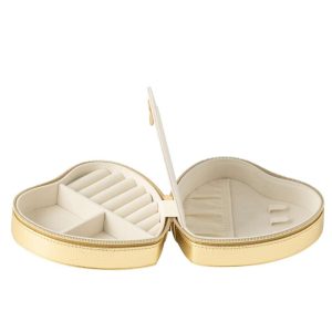 JEWELLERY BOX HEART ARTIFICIAL LEATHER GOLD