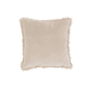 CUSHION BORDER LONG COTTON/LINEN BEIGE/GREY