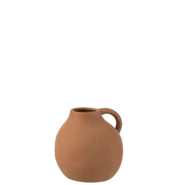 VASE JUG CERAMIC BROWN SMALL